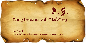 Margineanu Zétény névjegykártya